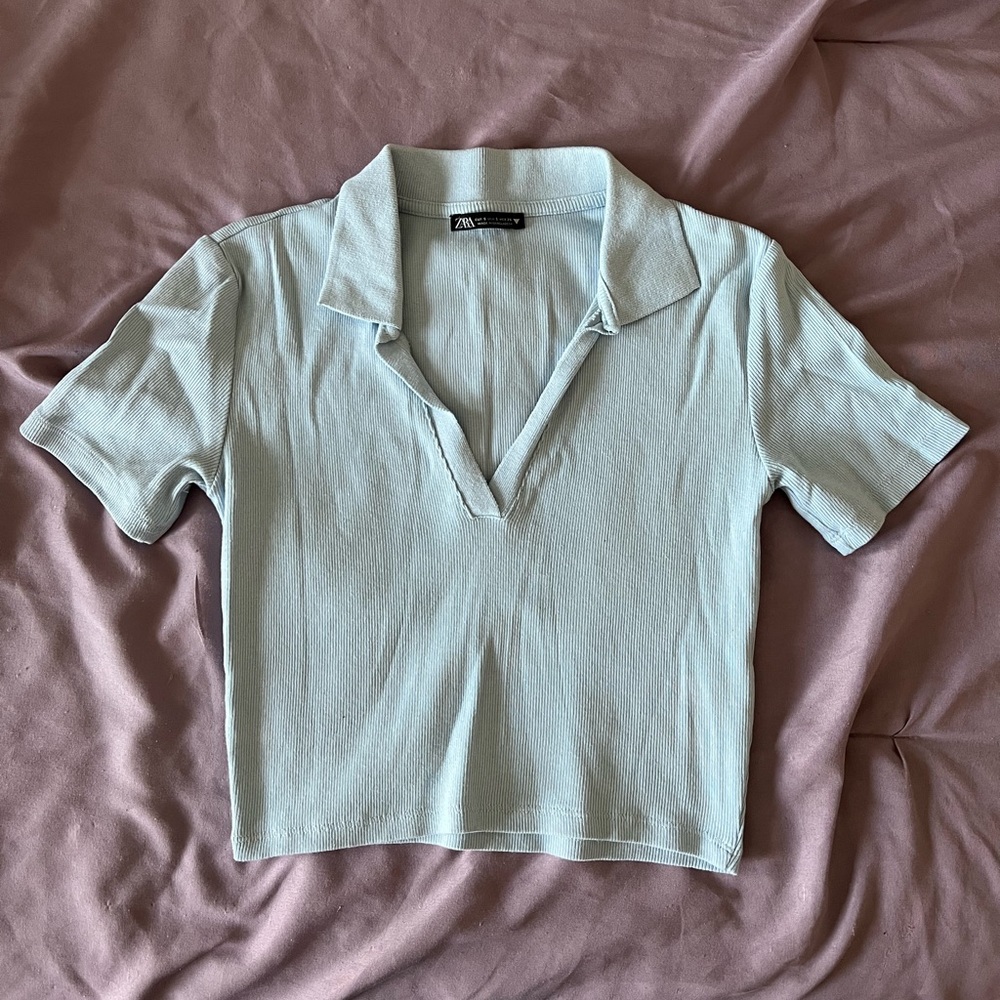 Zara - Blue crop top